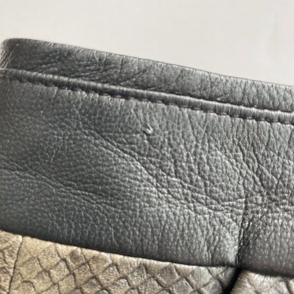 VINCE Pencil Skirt Snake Embossed Wrapped Leather Pockets Lined Graphite Size 8 - Picture 13 of 16